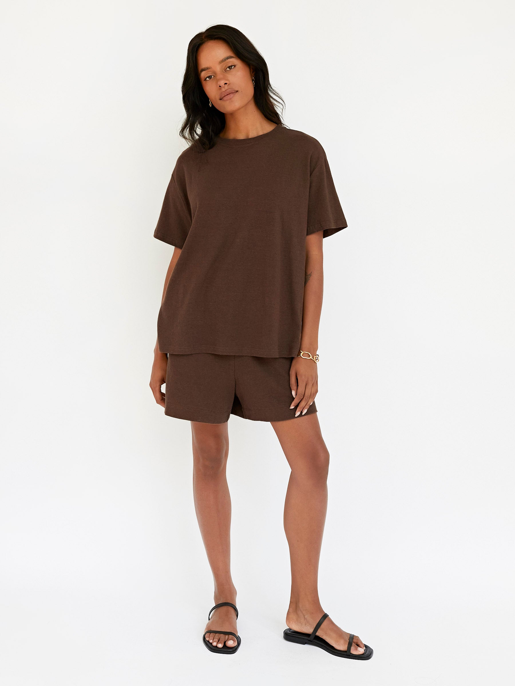 Deiji Studios | The Notes Short in Brown | The UNDONE