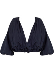 Esse Studios | French Navy Collected Cross Front Blouse | The UNDONE