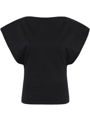 Matteau | Boat Neck Tee in Black | The UNDONE