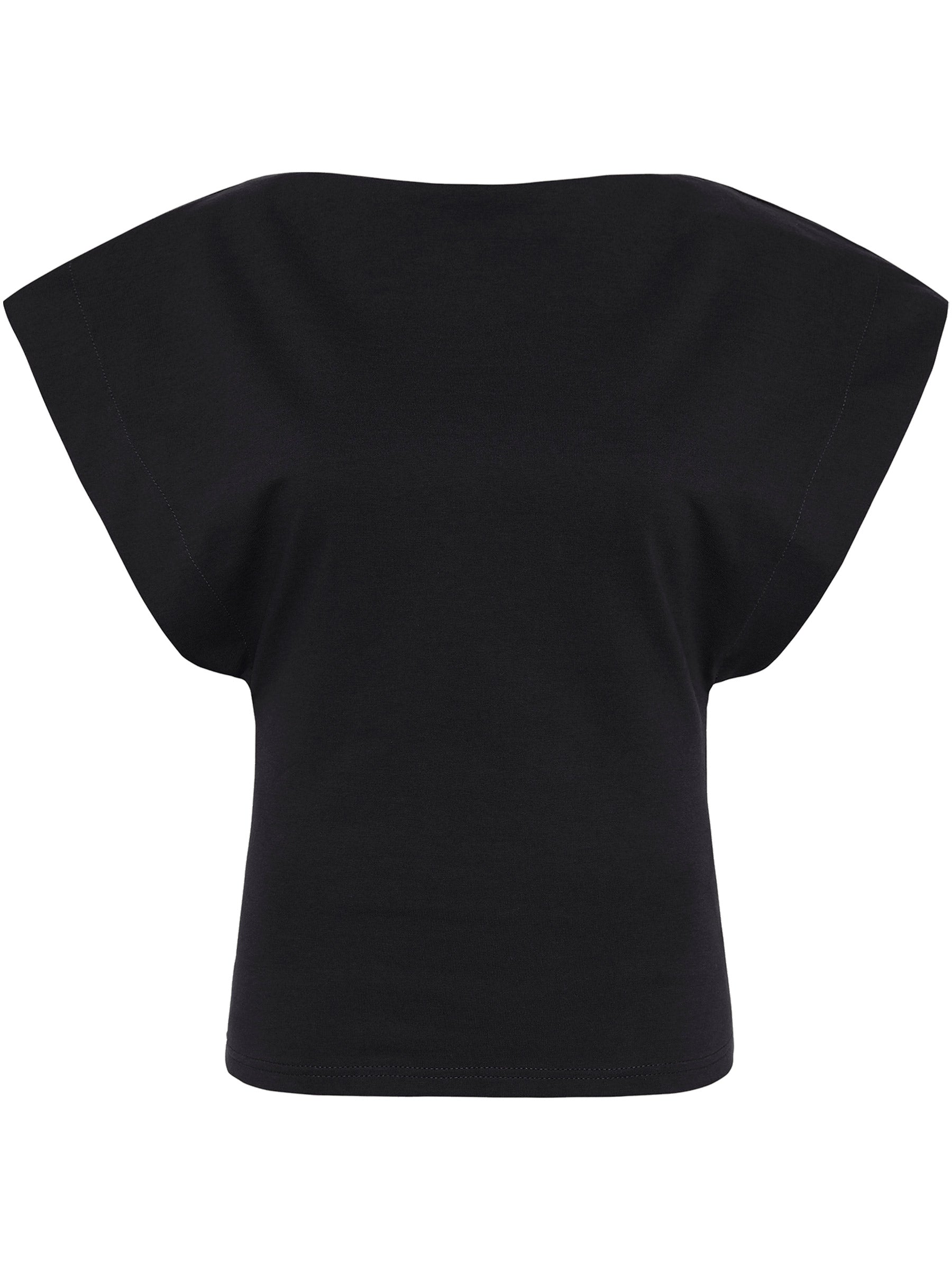 Matteau | Boat Neck Tee in Black | The UNDONE