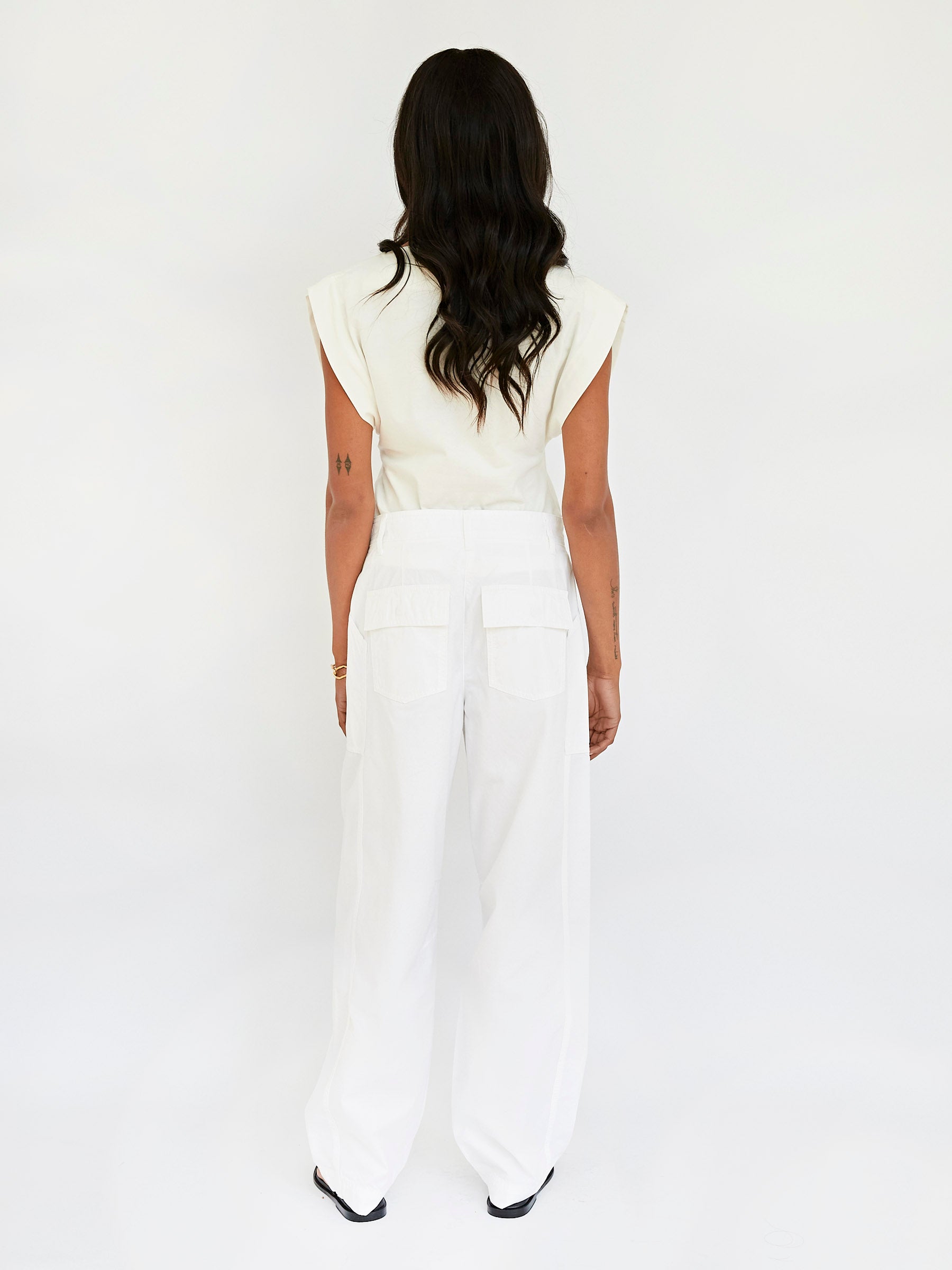 Matteau | Relaxed Cargo Pant in White | The UNDONE