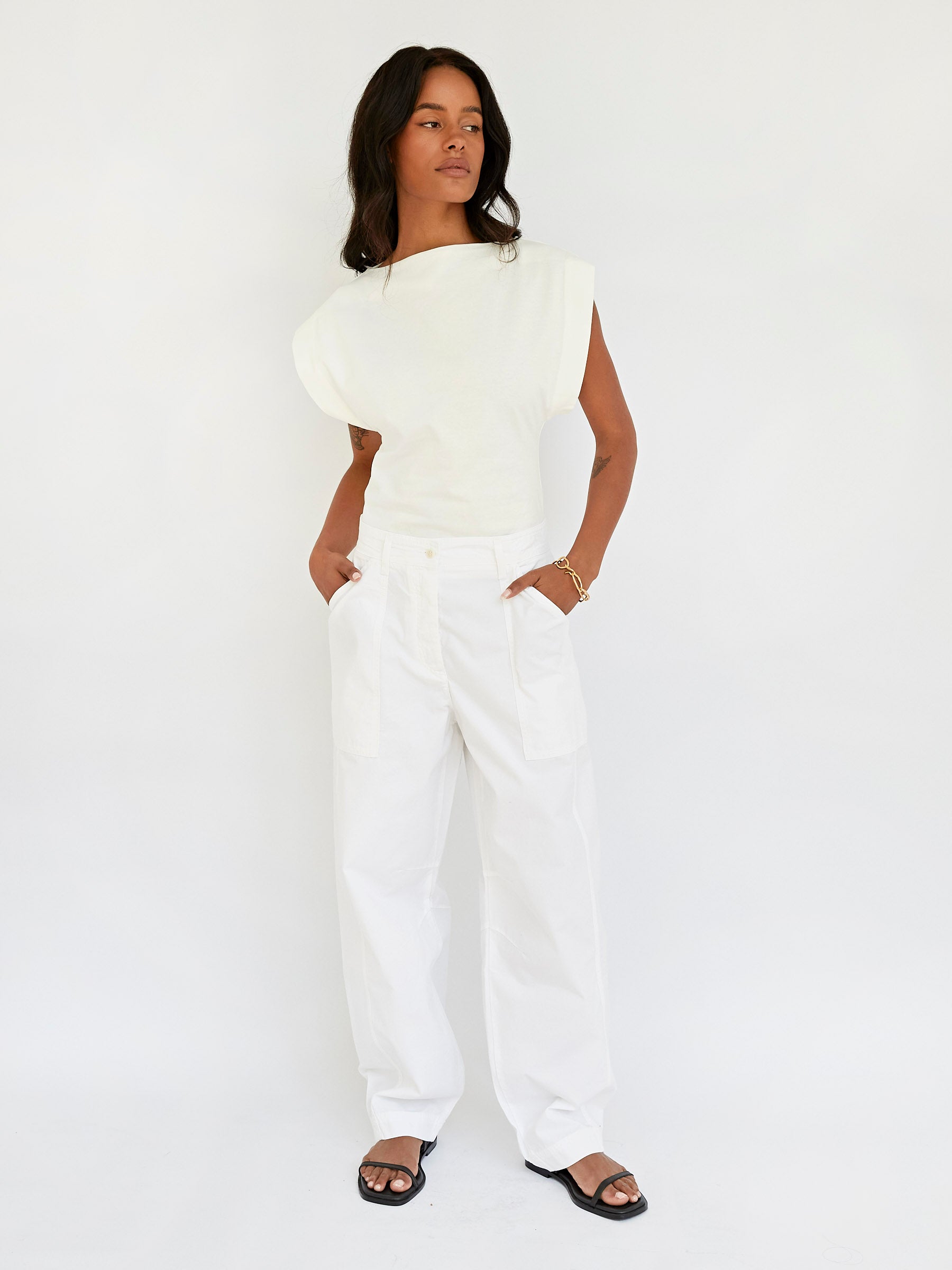Matteau | Relaxed Cargo Pant in White | The UNDONE