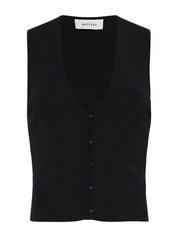 Matteau | Button Up Vest in Black | The UNDONE