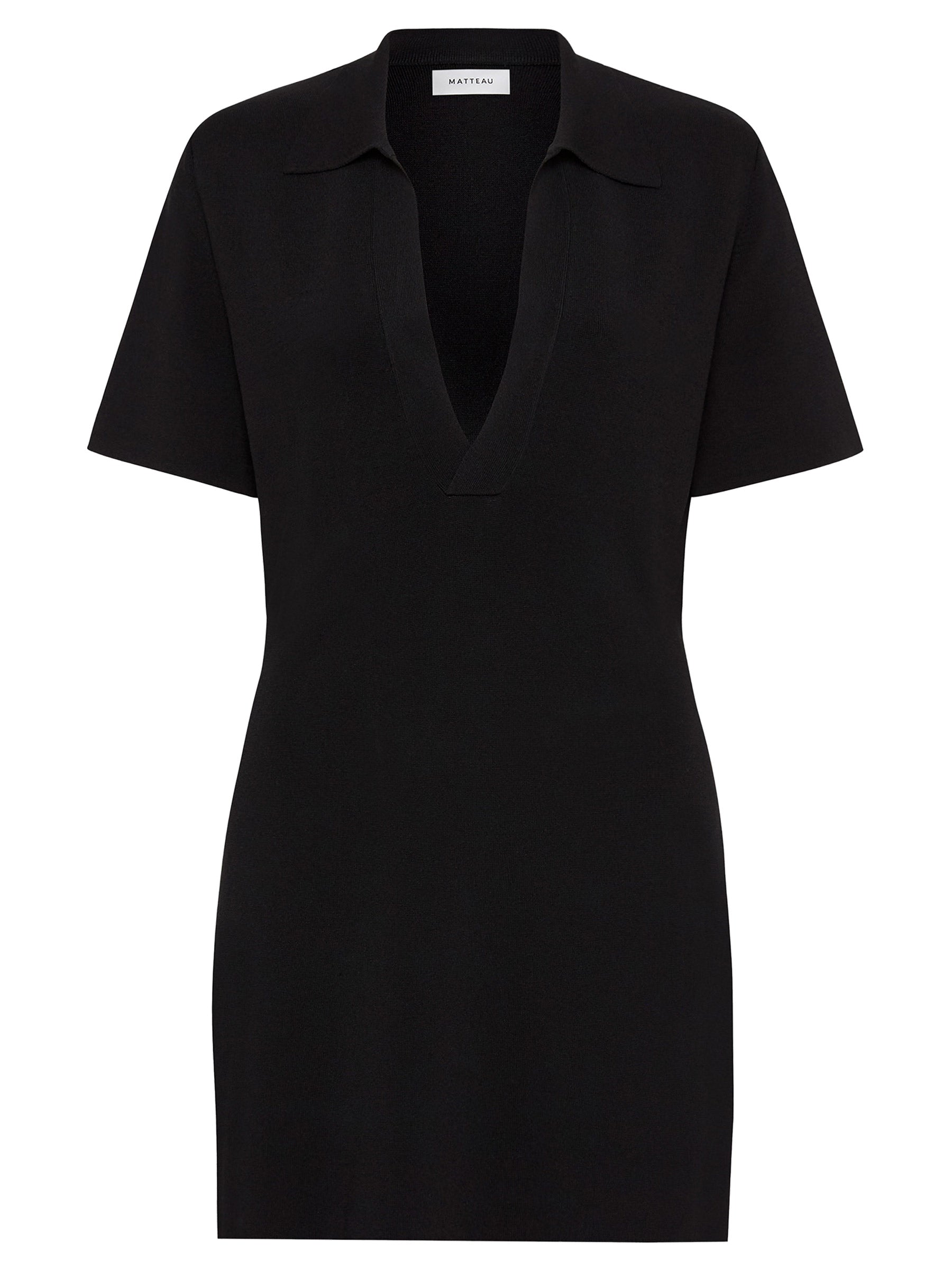 Matteau | Polo Knit Dress in Black | The UNDONE