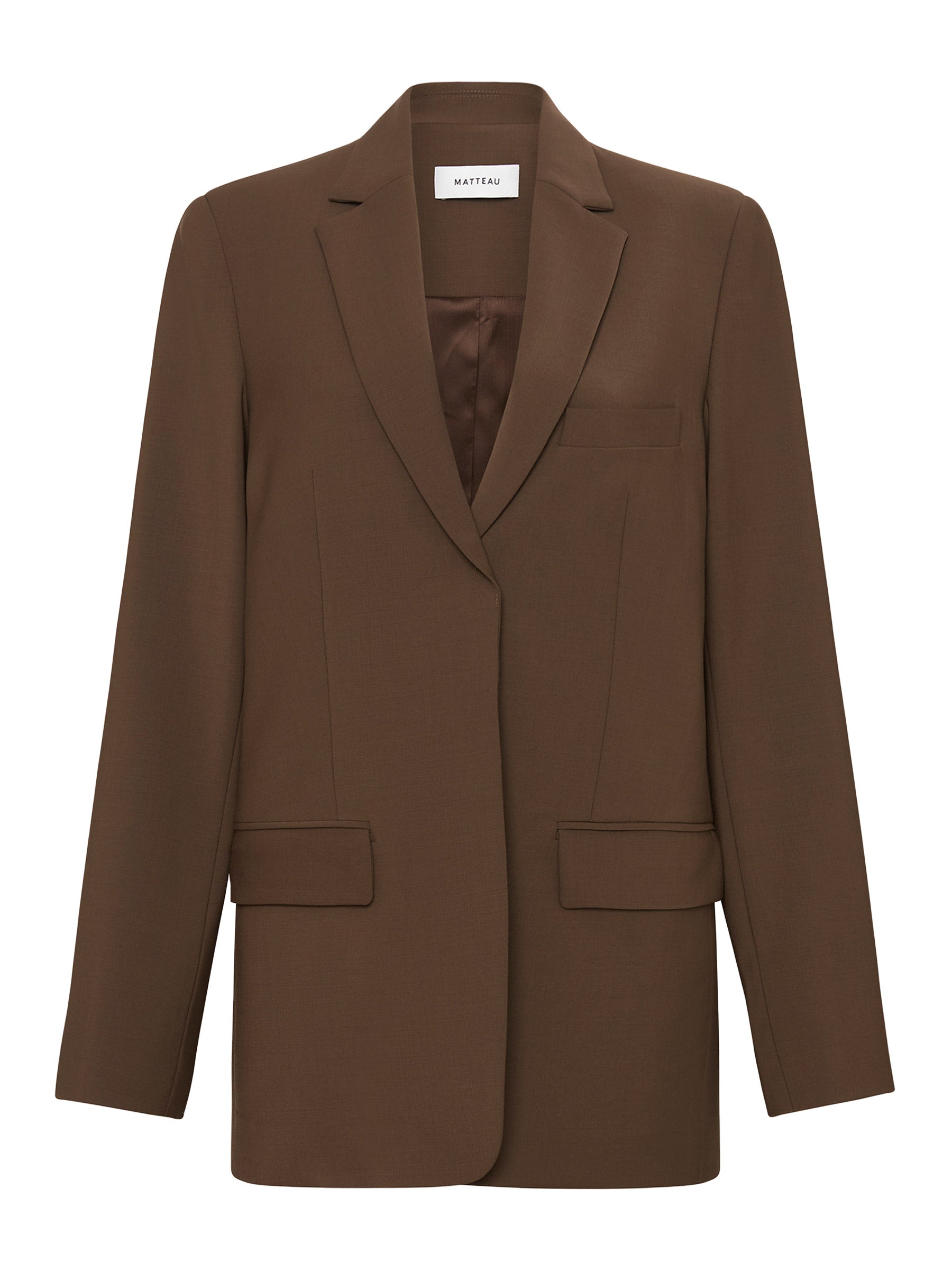 Matteau | Relaxed Tailored Blazer in Coffee | The UNDONE
