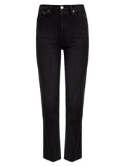 RE/DONE | Medium Vain High Rise Stove Pipe Straight Leg Jean | The UNDONE