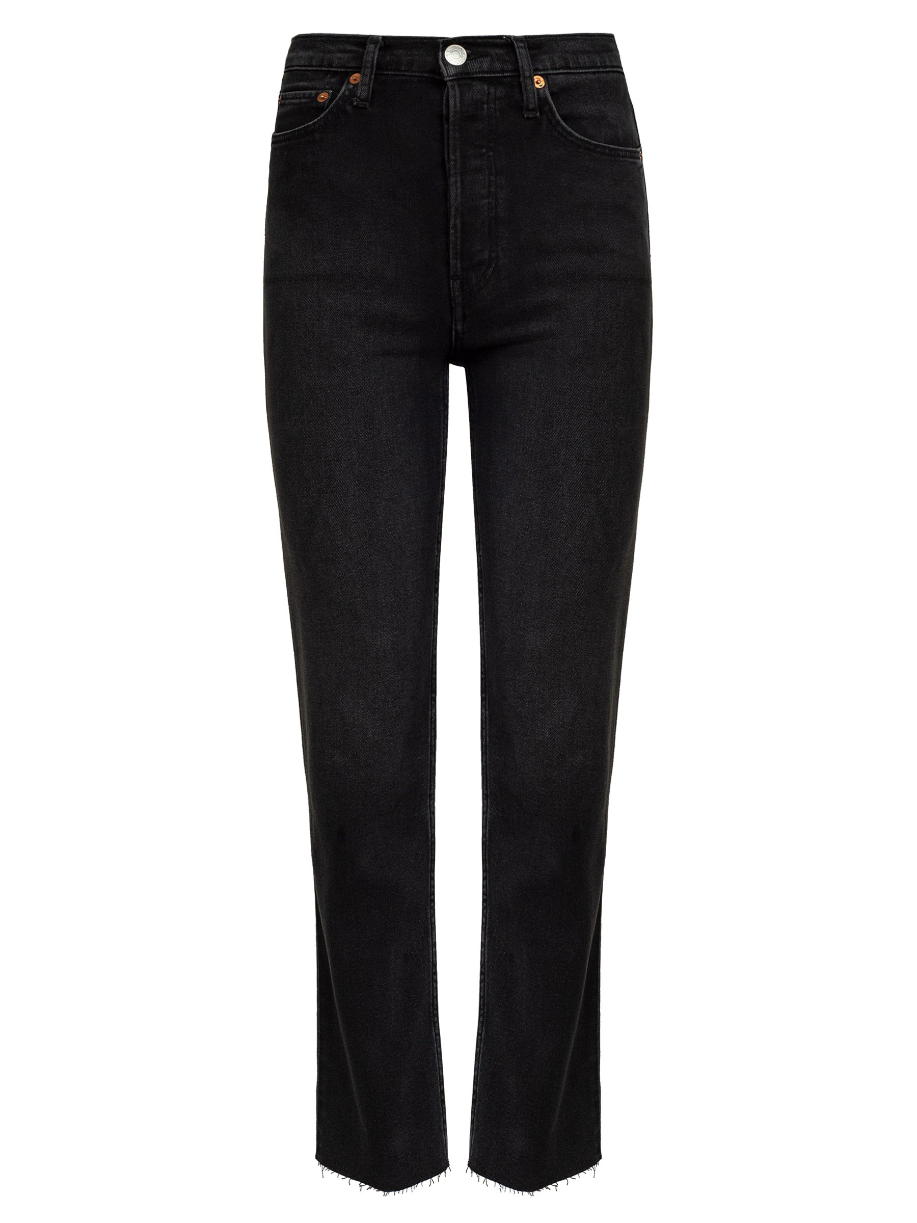 RE/DONE | Medium Vain High Rise Stove Pipe Straight Leg Jean | The UNDONE
