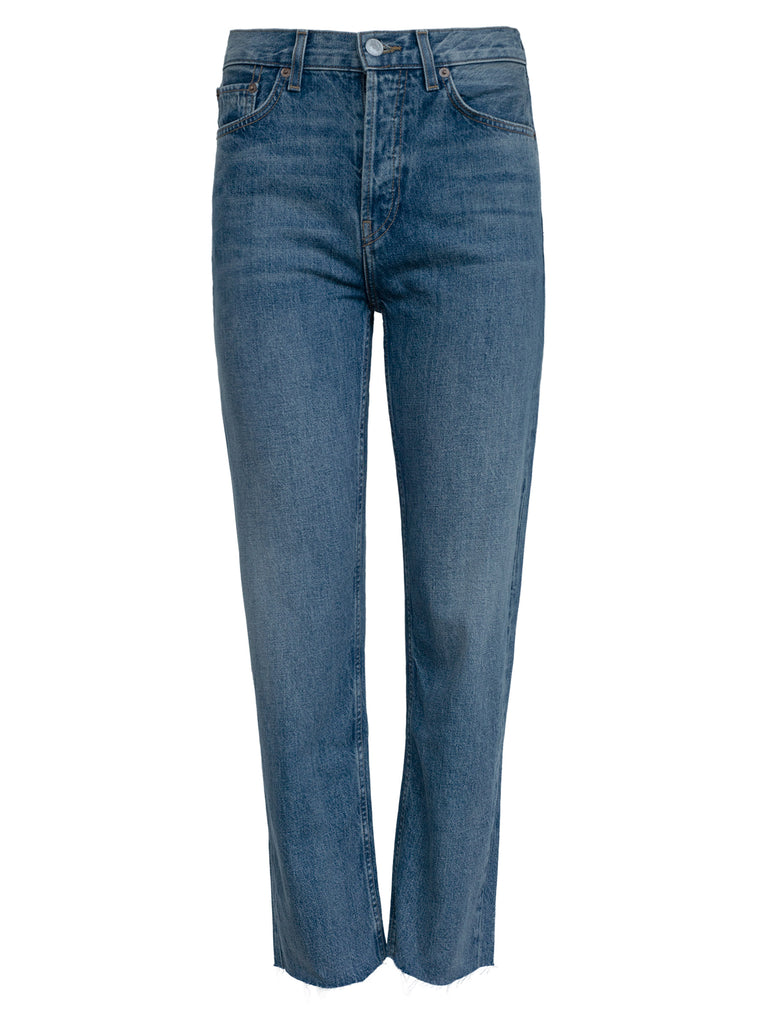 RE/DONE | Medium Vain High Rise Stove Pipe Straight Leg Jean | The ...