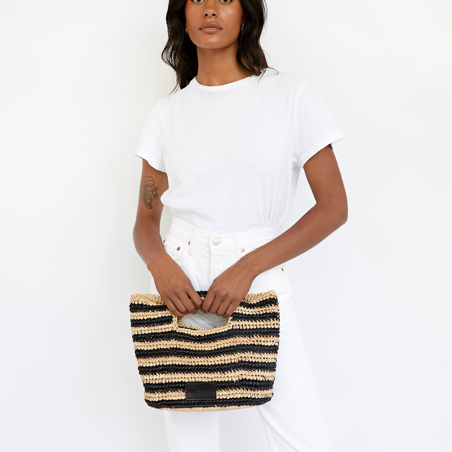 Rylan | Striped Raffa Casual Small Tote | The UNDONE