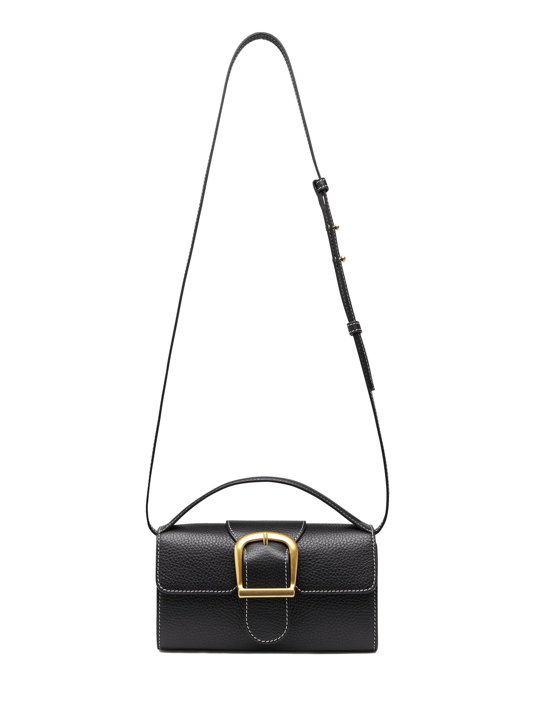 Rylan | Mini Satchel Bag With Flat Handle in Black | The UNDONE
