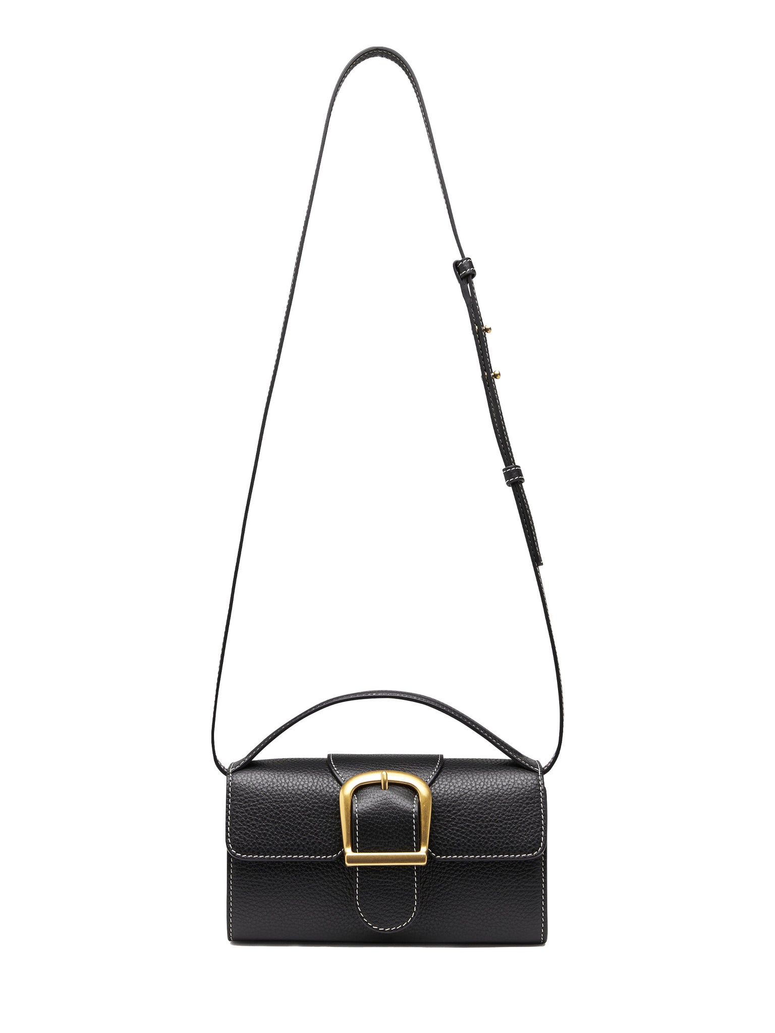 Rylan Mini Satchel Bag With Flat Handle in Black The UNDONE