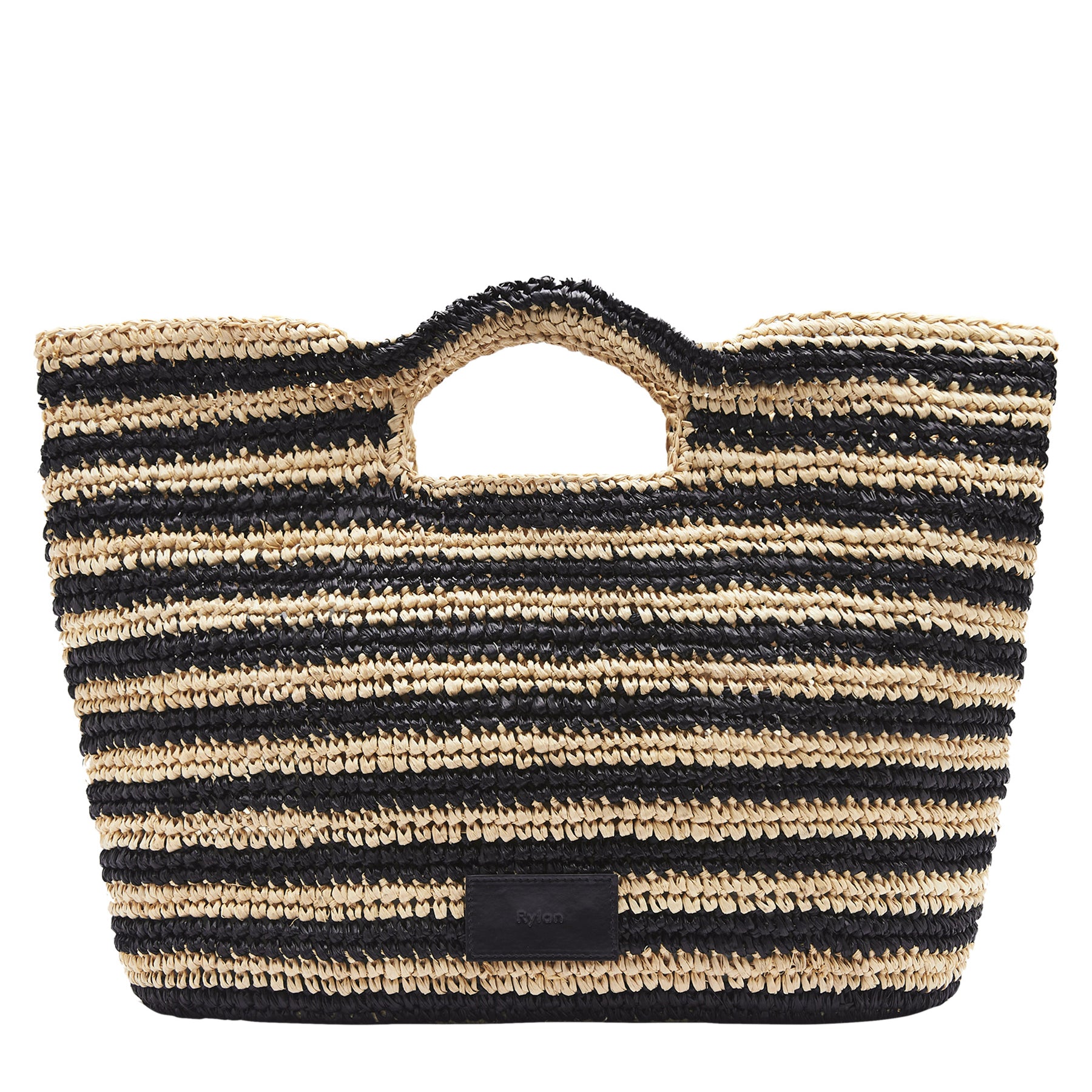 Rylan | Striped Raffia Casual Large Tote | The UNDONE