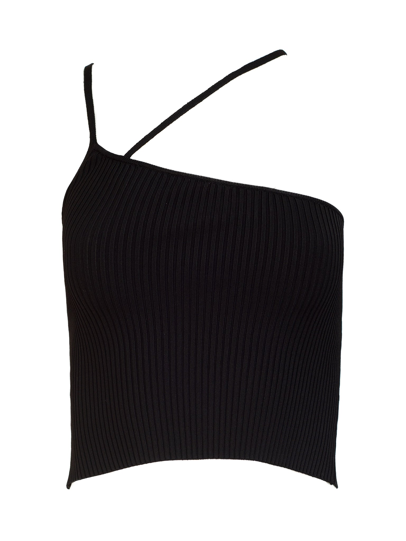 Sir The Label | Jean Asymmetrical Ribbed Crop Top in Black | The UNDONE ...