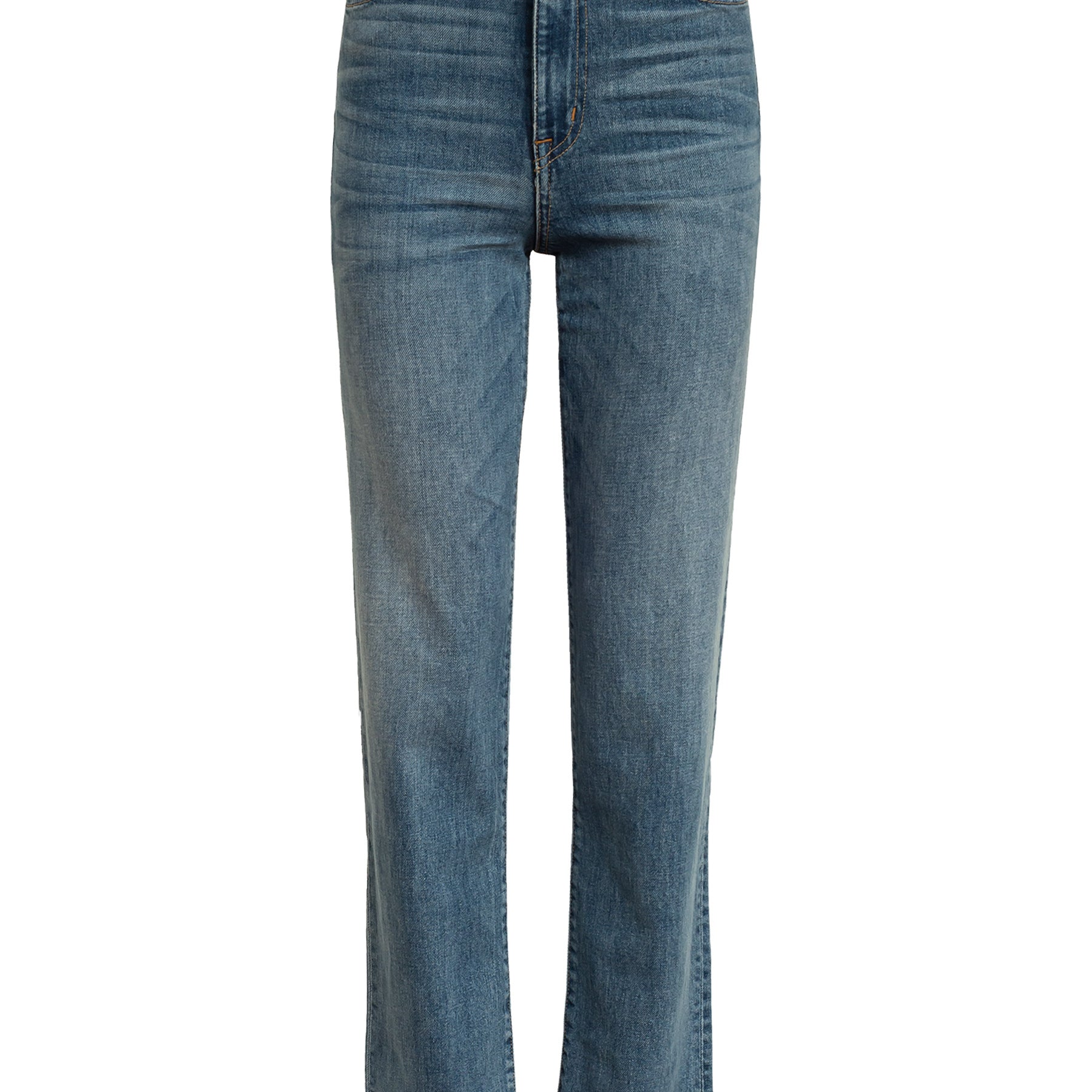 SLVRLAKE | London High Rise Straight Leg Jean in Medium Blue | The UNDONE