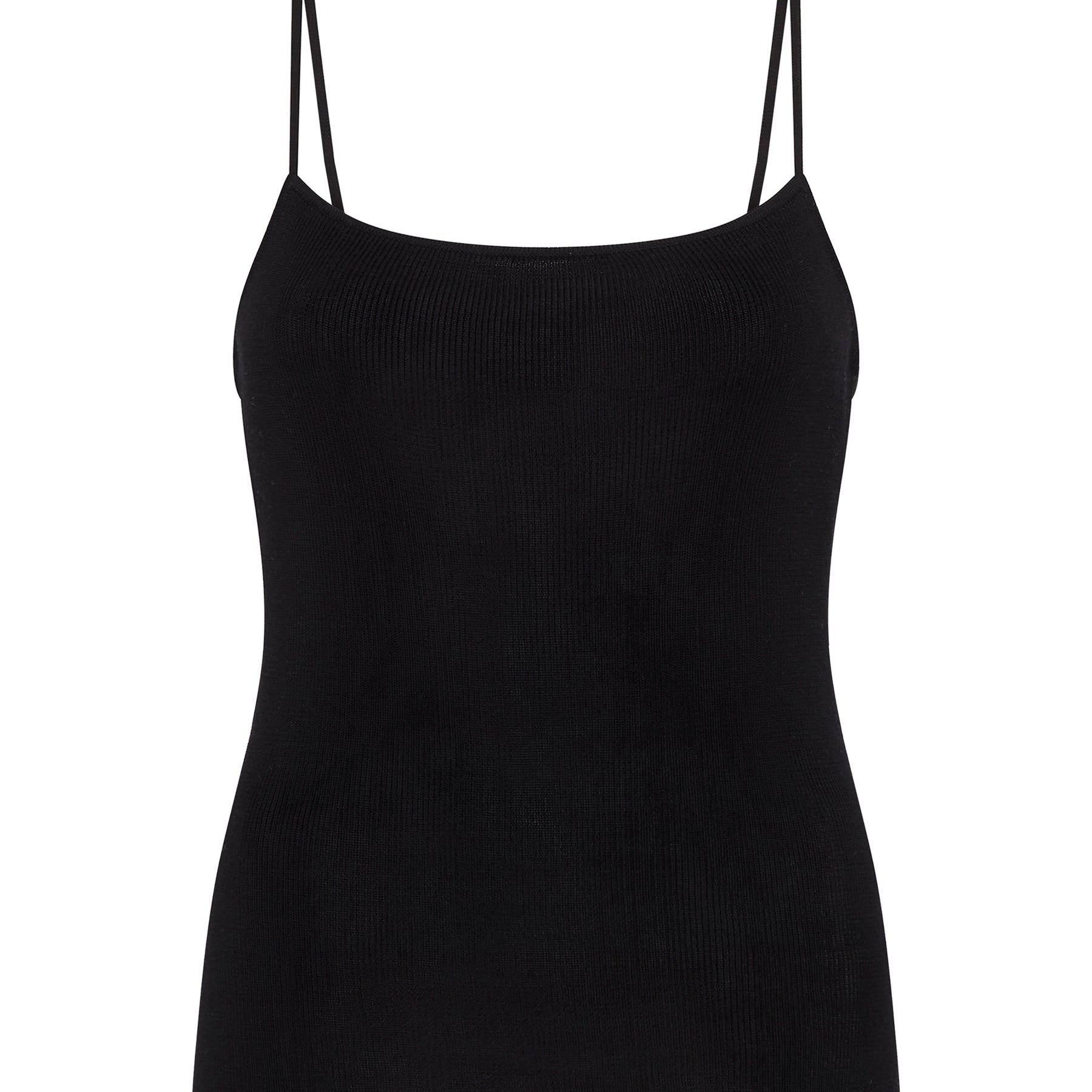 St. Agni | 90s Knit Slip Cami in Black | The UNDONE