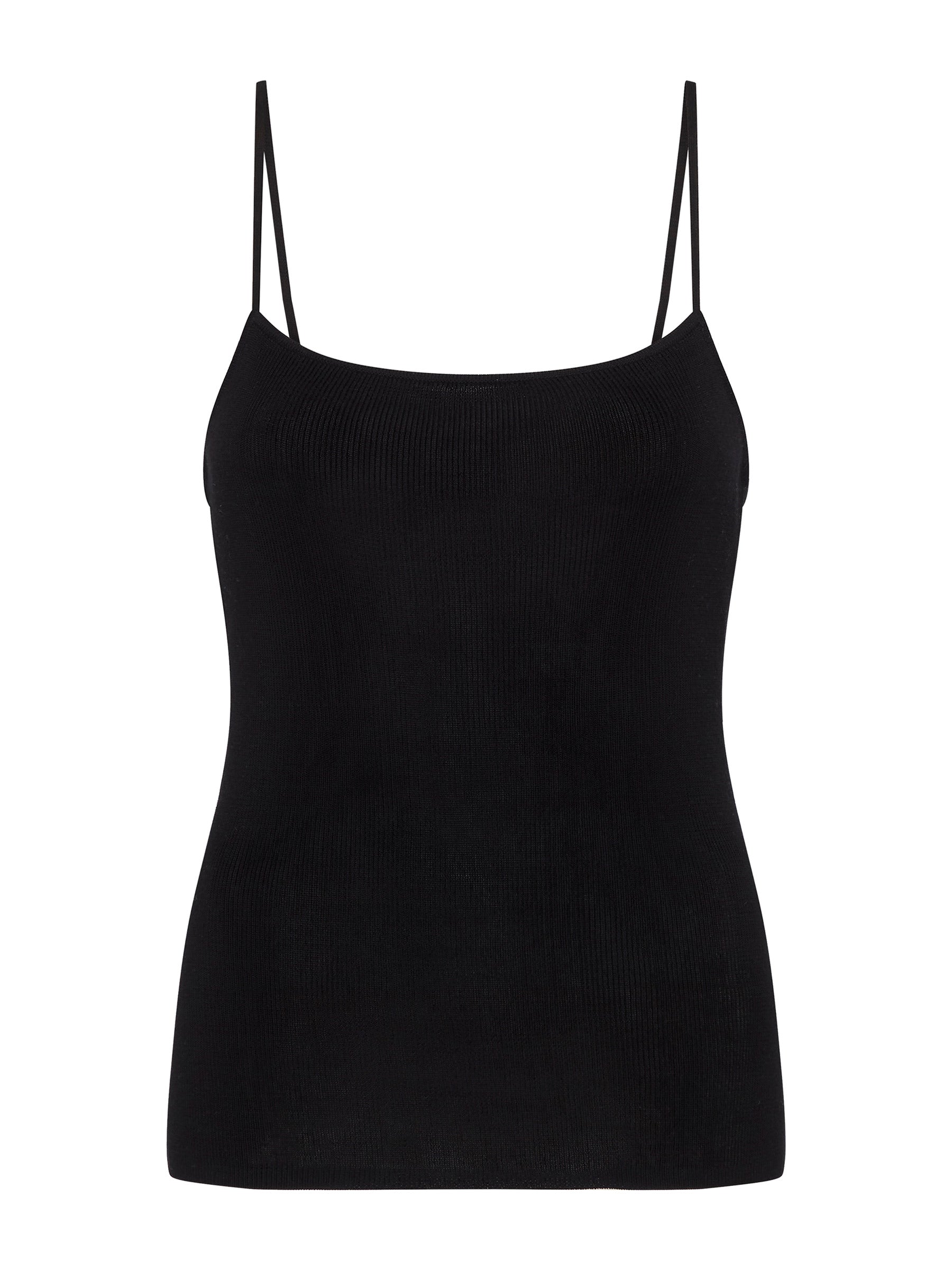 St. Agni | 90s Knit Slip Cami in Black | The UNDONE