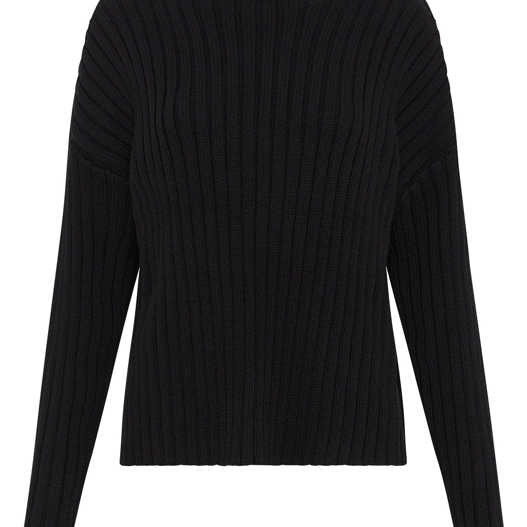 St. Agni | Cotton Rib Knit Jumper in Black | The UNDONE