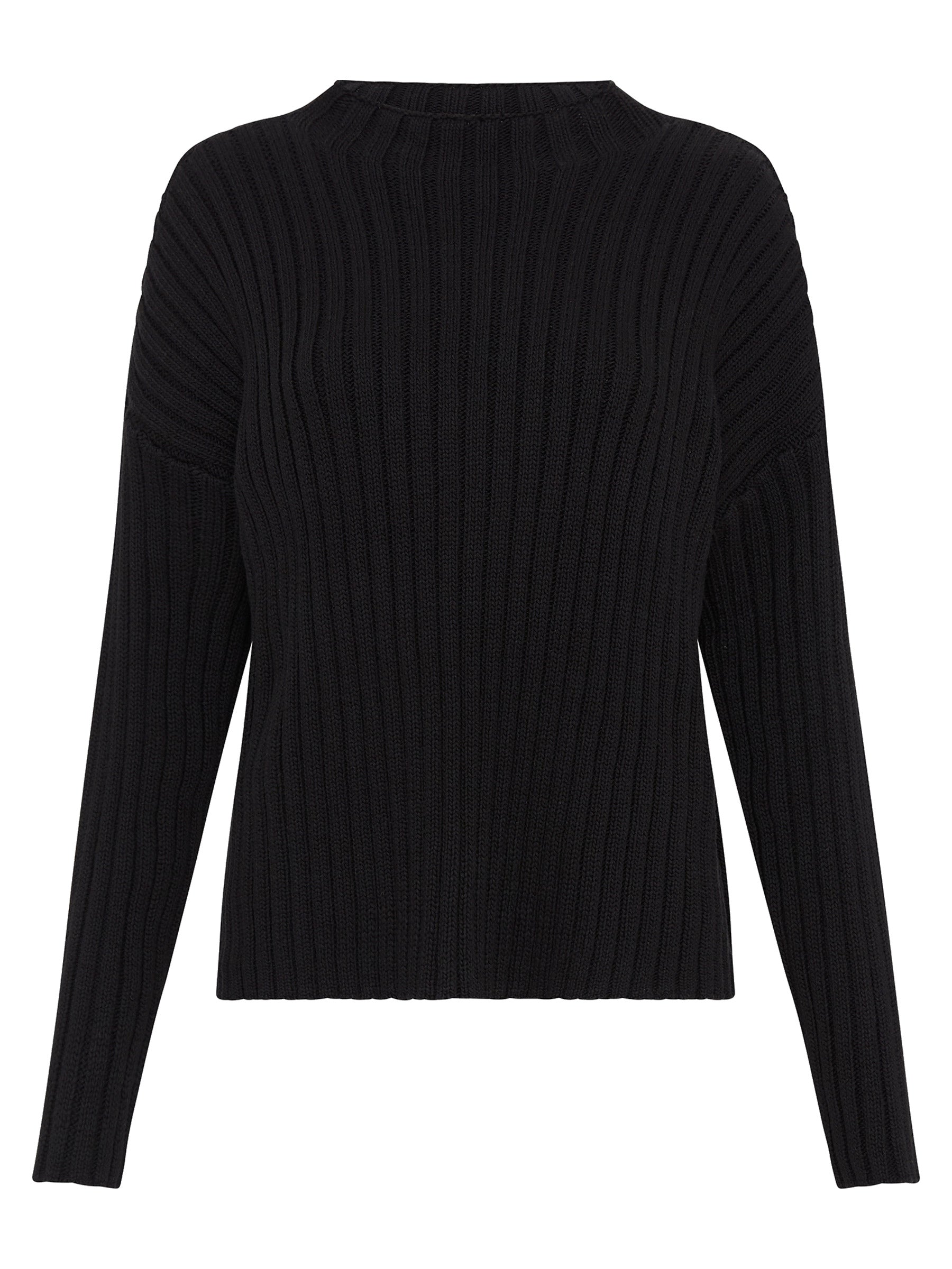 St. Agni | Cotton Rib Knit Jumper in Black | The UNDONE