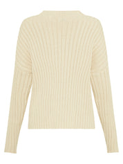 St. Agni | Cotton Rib Knit Jumper in Ecru | The UNDONE