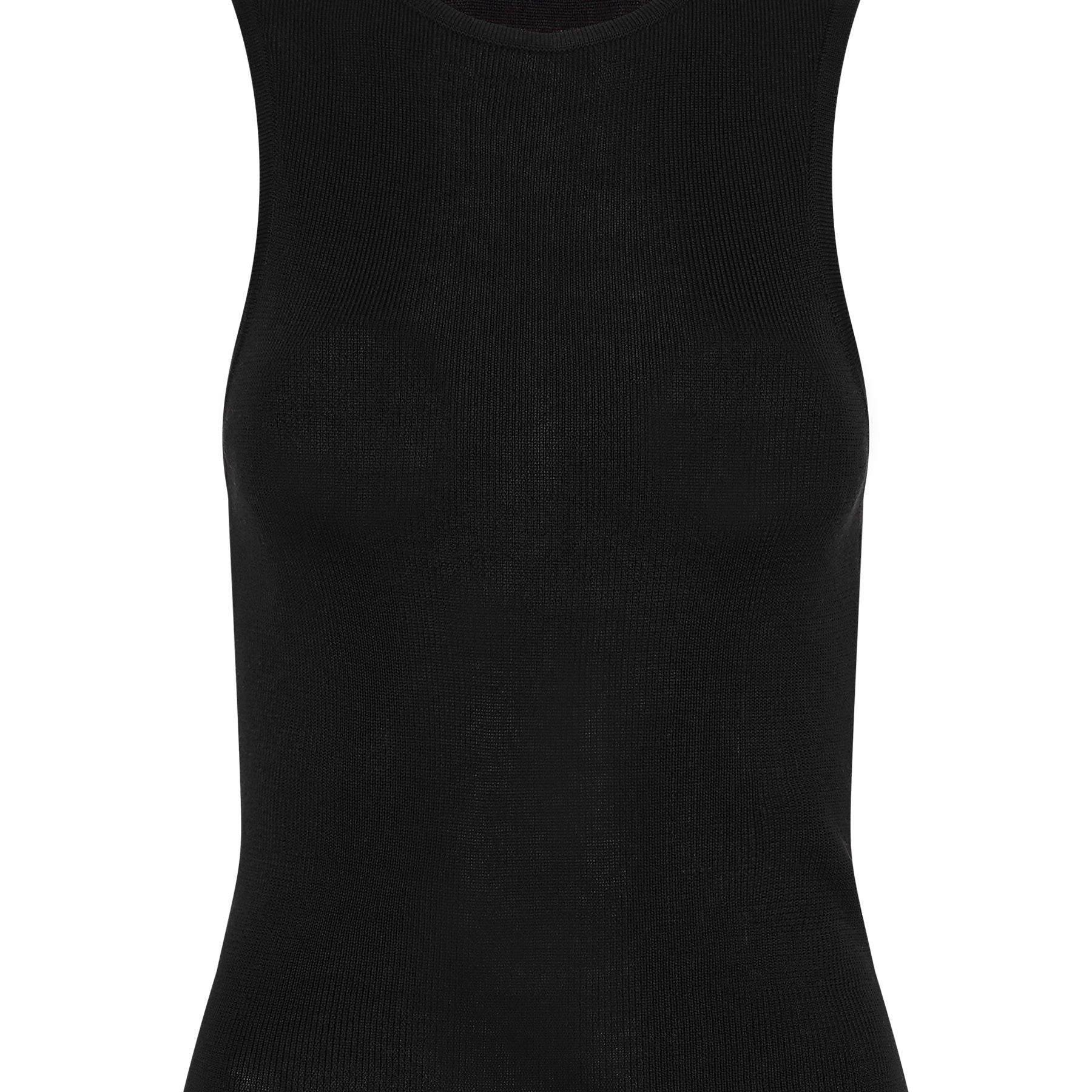 St. Agni | Crew Neck Knit Tank in Black | The UNDONE