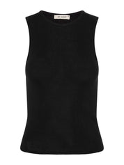 St. Agni | Crew Neck Knit Tank in Black | The UNDONE