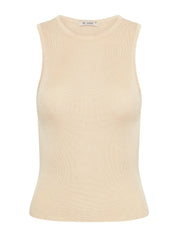 St. Agni | Crew Neck Knit Tank in Ecru | The UNDONE