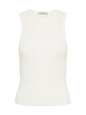 St. Agni | Crew Neck Knit Tank in White | The UNDONE