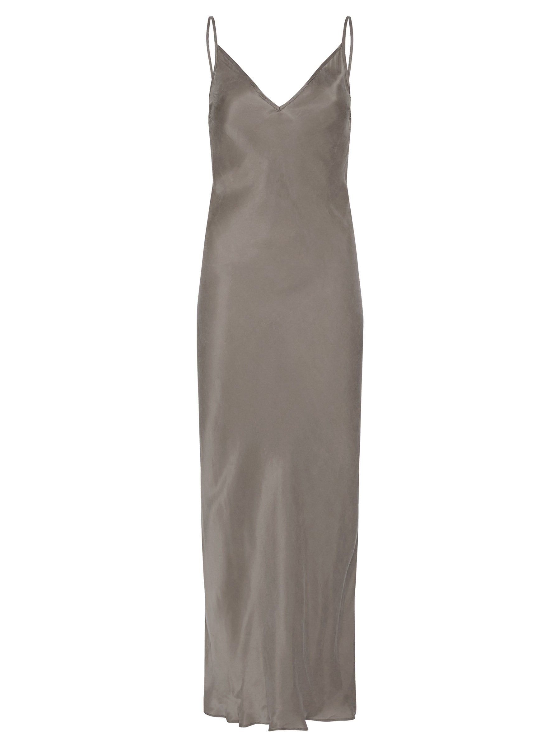 St. Agni | Cupro Bias Slip Dress in Castor Grey | The UNDONE