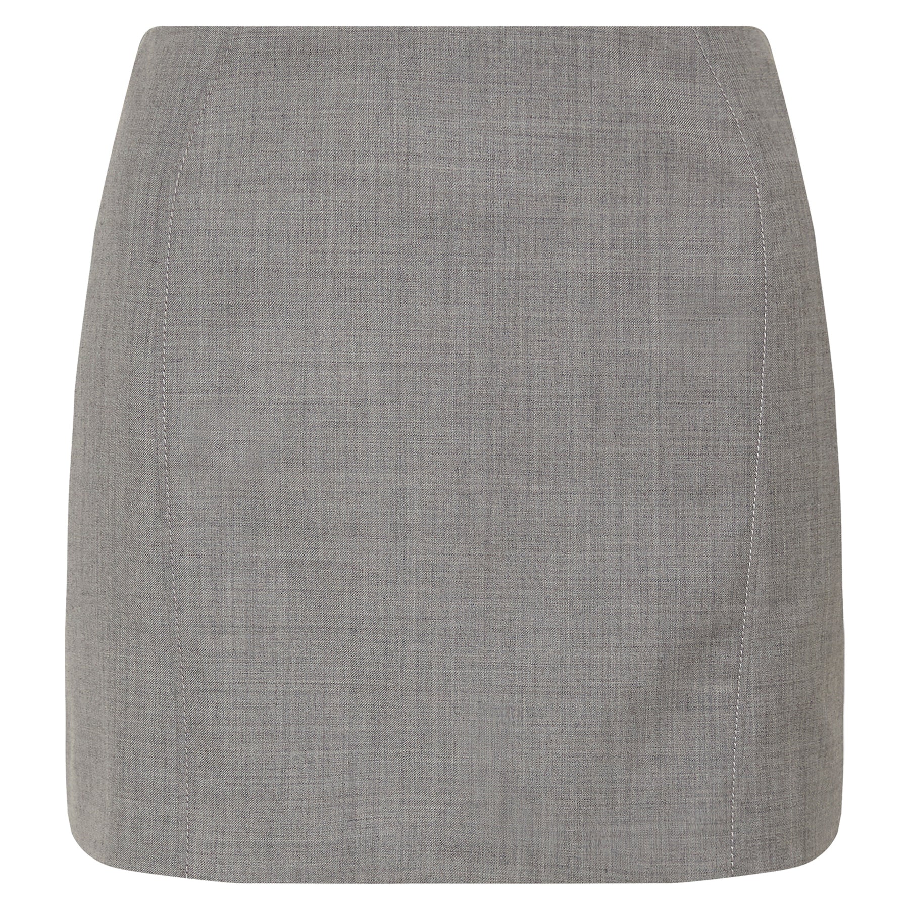 St. Agni | Curve Seam Wool Mini Skirt in Grey | The UNDONE