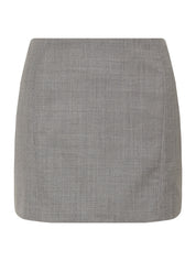 St. Agni | Curve Seam Wool Mini Skirt in Grey | The UNDONE