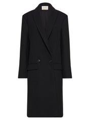St. Agni | Double Breasted Wool Coat in Black | The UNDONE