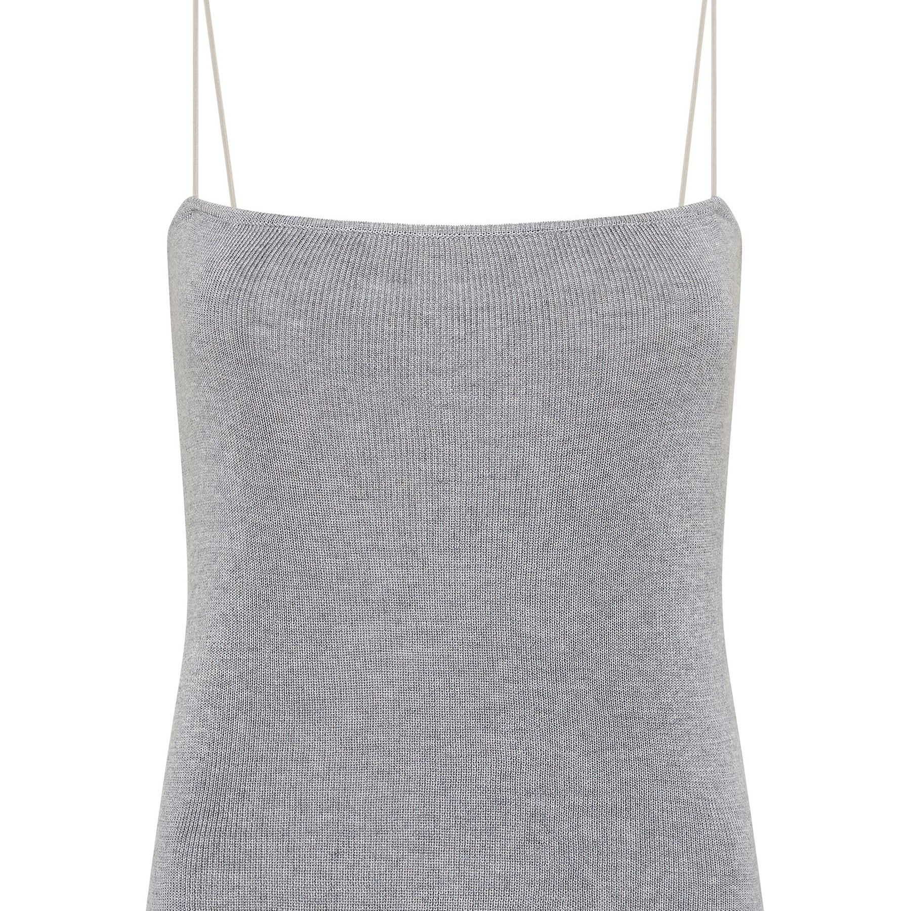 St. Agni | Fine Strap Knit Top in Grey Marle | The UNDONE