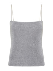 St. Agni | Fine Strap Knit Top in Grey Marle | The UNDONE