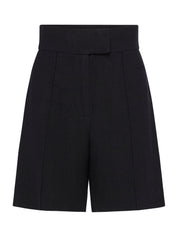 St. Agni | Linen Lola Shorts in Black | The UNDONE