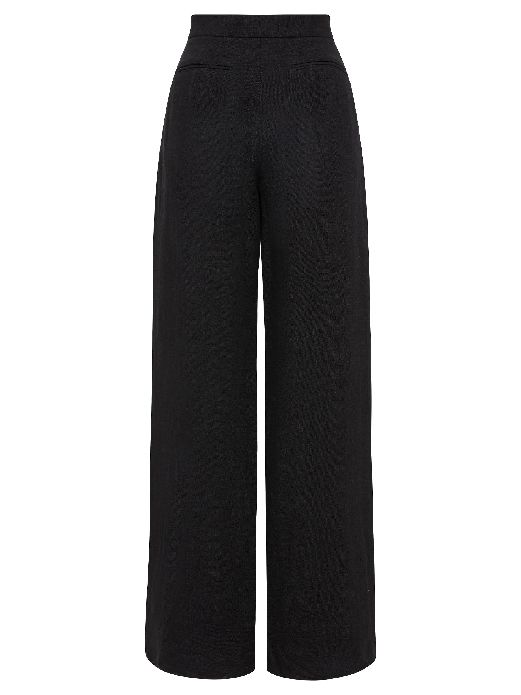St. Agni | Linen Pleated Detailed Trousers in Black | The UNDONE