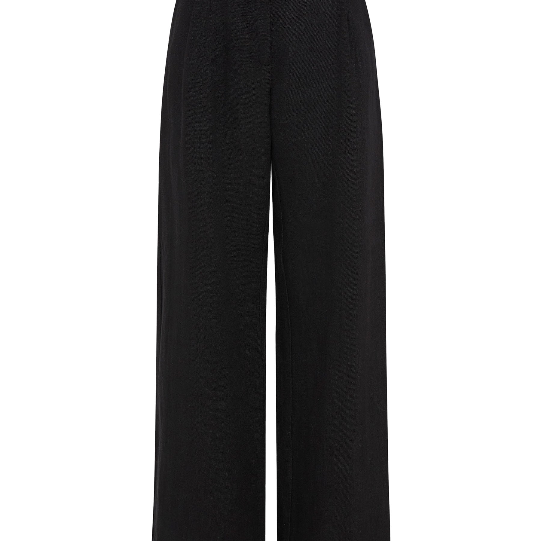 St. Agni | Linen Pleated Detailed Trousers in Black | The UNDONE