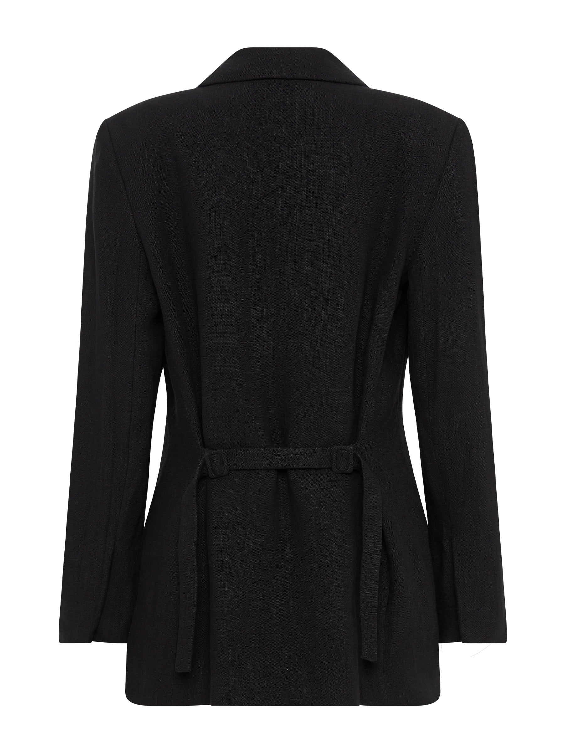St. Agni | Linen Silhouette Blazer in Black | The UNDONE