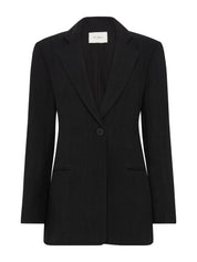 St. Agni | Linen Silhouette Blazer in Black | The UNDONE