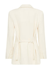 St. Agni | Linen Silhouette Blazer in Ivory | The UNDONE