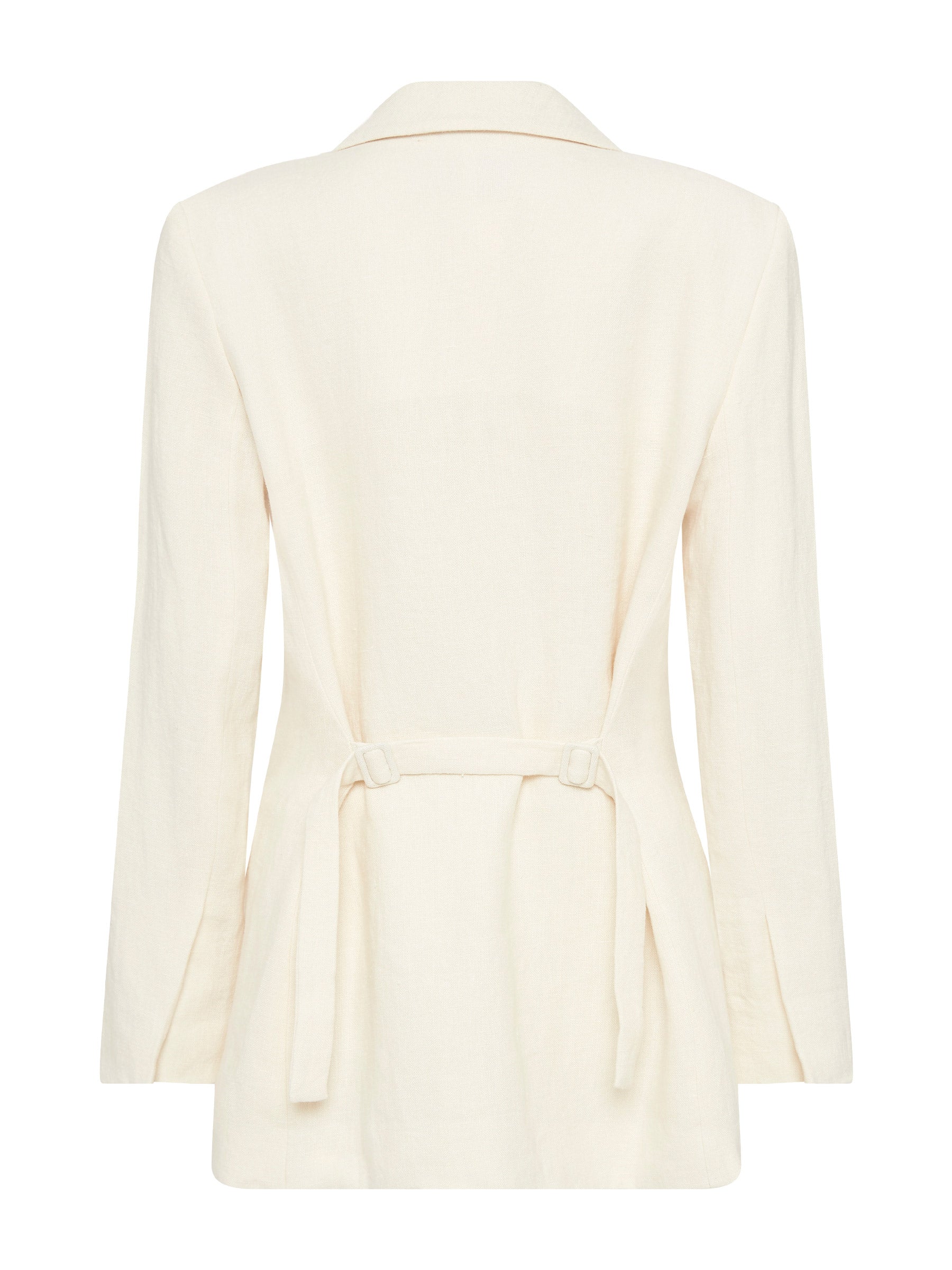 St. Agni | Linen Silhouette Blazer in Ivory | The UNDONE