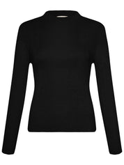 St. Agni | L/S High Neck Knit Top in Black | The UNDONE