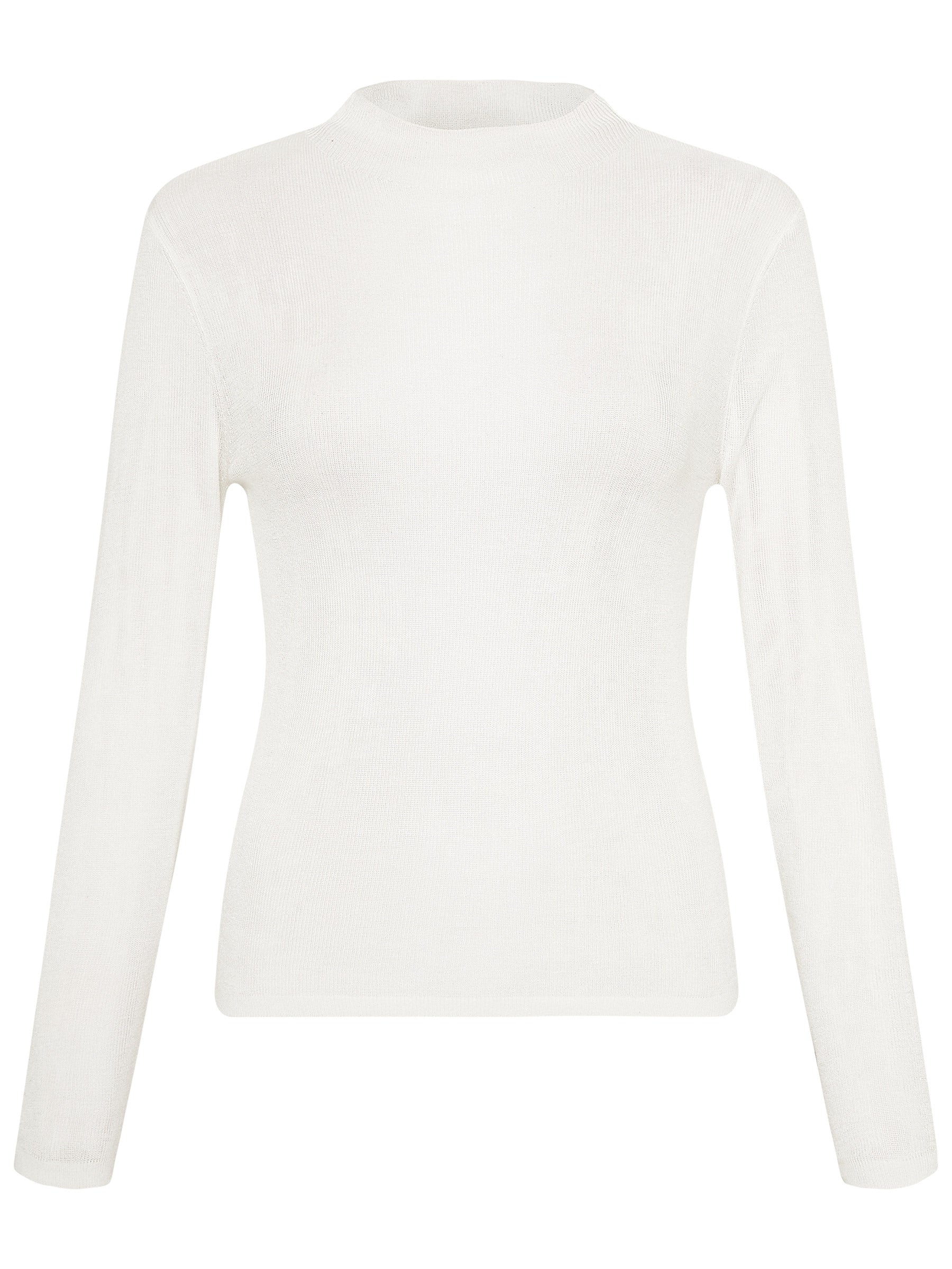 St. Agni | L/S High Neck Knit Top in White | The UNDONE