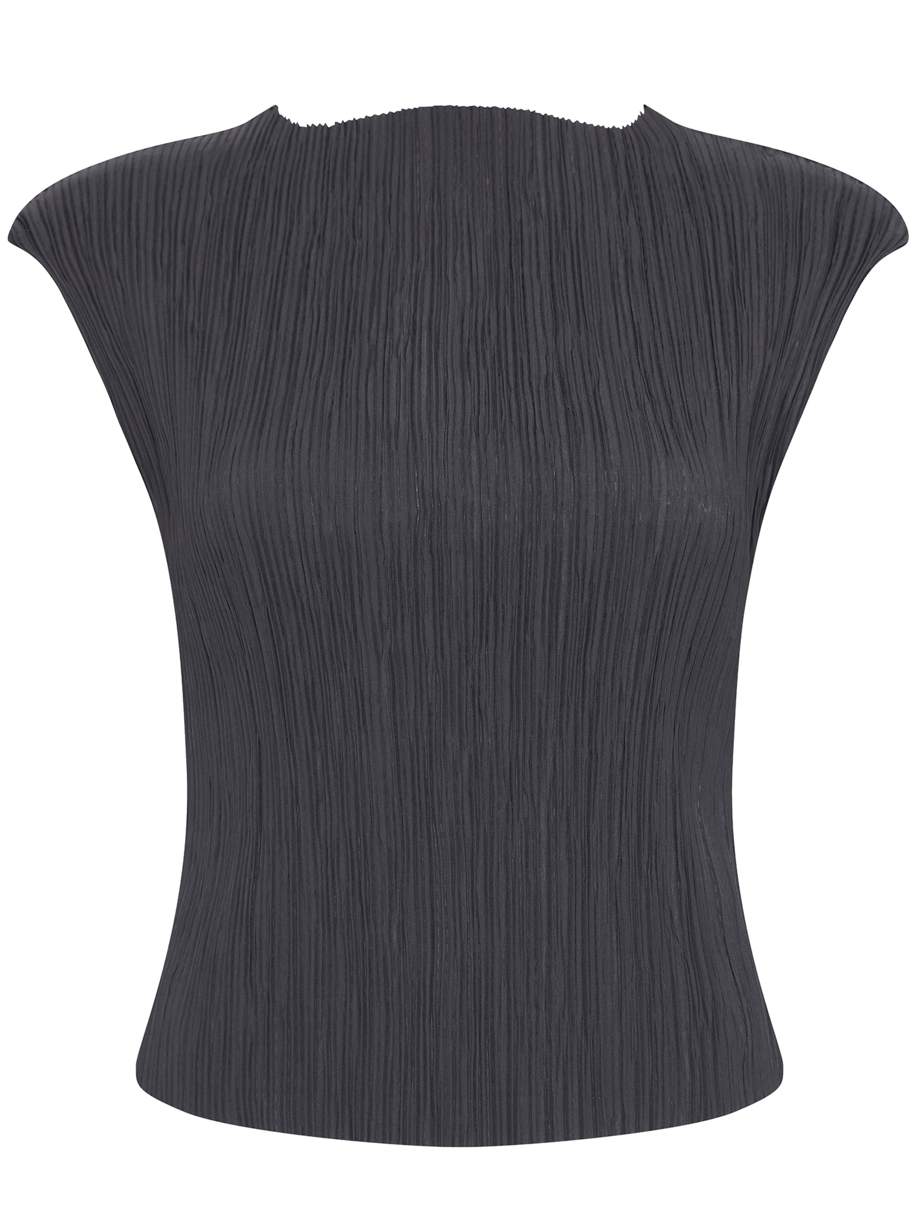 St. Agni | Pleated Top in Charcoal | The UNDONE