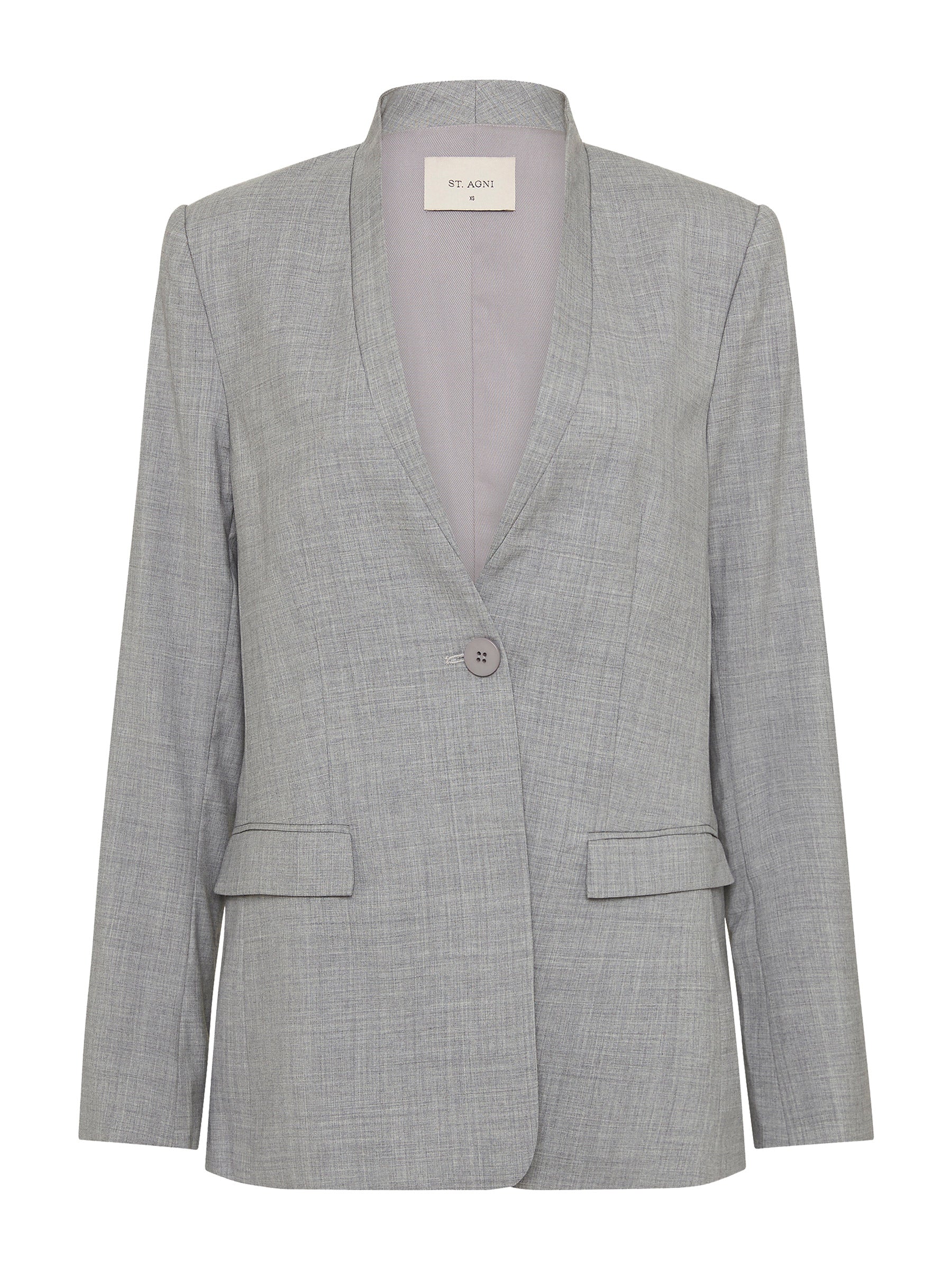 St. Agni | Shawl Collar Blazer in Grey | The UNDONE