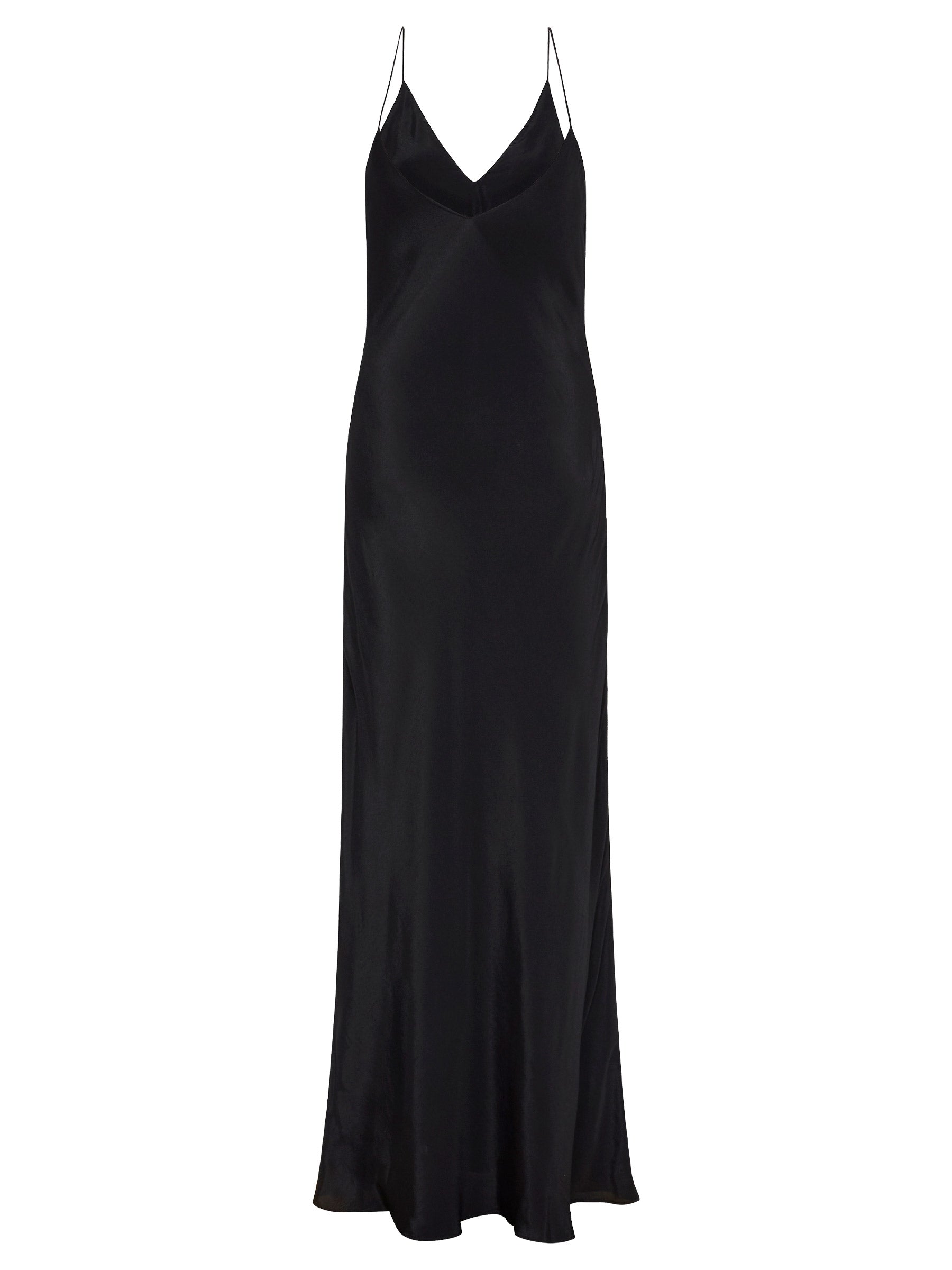 St. Agni | Black Slinky Slip Dress | The UNDONE