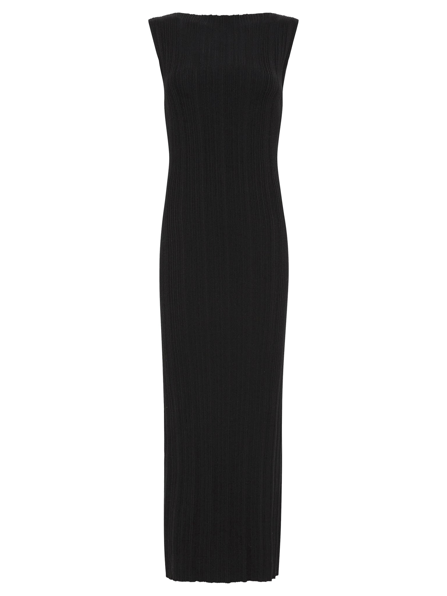 St. Agni | Black Vas Pleat Knit Dress | The UNDONE by St. Agni