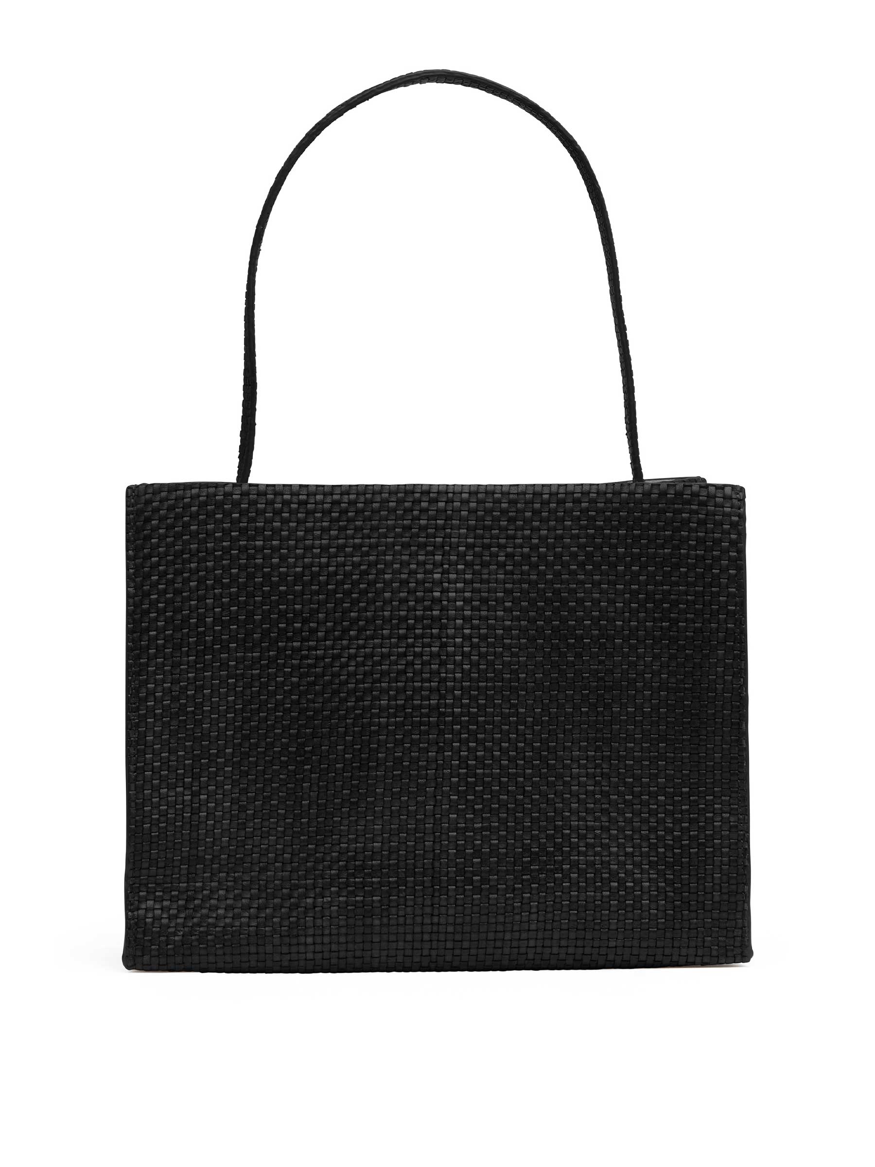 St. Agni | Woven Minimal Mini Tote in Black | The UNDONE
