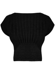 Wynn Hamlyn | Black Accordian Knit Top | The UNDON
