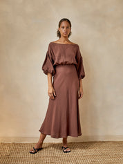 Dominique Healy | Louie Dress in Raisin | The UNDONE