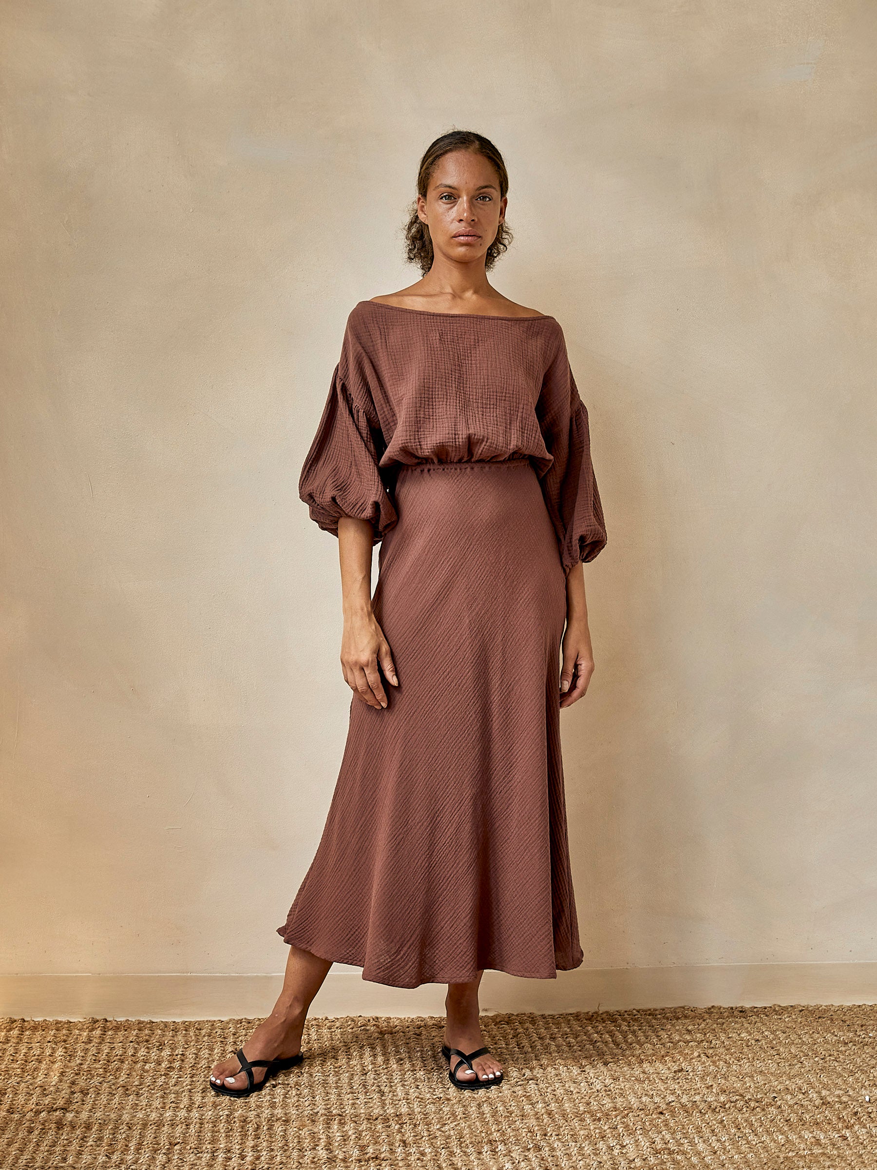 Dominique Healy | Louie Dress in Raisin | The UNDONE
